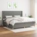 Maison Exclusive - Lit boxspring avec matelas, gris foncé, 200x200 cm, textile