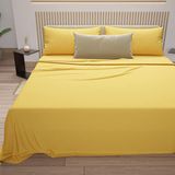 PETTI Artigiani Italiani - Beddengoed van katoen, Frans bed, Frans bed, geel, 100% Made in Italy