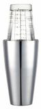 BarCraft Boston Cocktailshaker-set met bedrukte recepten, roestvrij staal, 400 ml