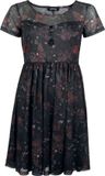 Gothicana by EMP Gothicana Zwarte korte jurk met all-over print en pentagramhanger - Dames - M