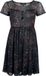 Gothicana by EMP Gothicana Zwarte korte jurk met all-over print en pentagramhanger - Dames - M