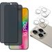 Phonillico® Verre anti-espion pour iPhone 16 PRO et protection d'appareil photo [Pack 2]