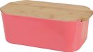 Excellent Houseware Broodtrommel met snijplank - rood - bamboe/kunststof - 33 x 18 x 12 cm