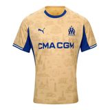 PUMA Olympique de Marseille Special Edition voetbalshirt voor Heren, Blauw/Goud, Maat XS