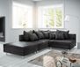 DELIFE Hoekbank Clovis Antraciet aspect cuir avec ottomane gauche