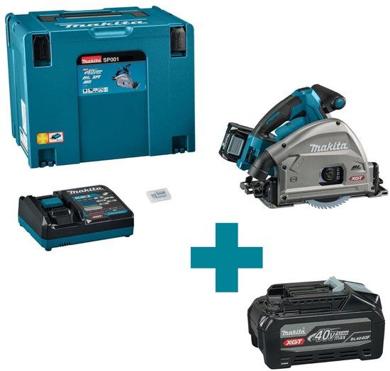 Makita SP001GM101 Accu Invalcirkelzaag 165mm AWS XGT 40V Max 4.0 Ah in Mbox
