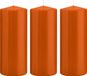 Trend Candles Bougie cylindrique/bougie tronc - 3x - orange - 8 x 20 cm - 119 heures de combustion