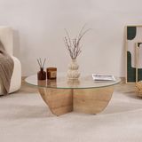 Merkloos Asir - Salontafel - Sapphire Oak - 100% gehard glas