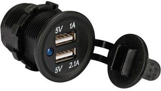 Panda Dubbele USB inbouwpaneel zwart