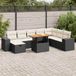 Maison Exclusive - Ensemble de meubles de jardin 9 pièces avec canapé et coussins, noir, en polyrotin