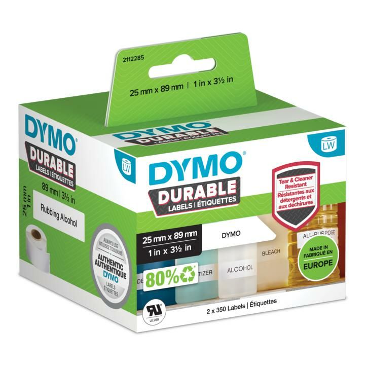 DYMO LabelWriter Zelfklevende printerlabel - Wit - Polypropyleen (PP) - 25x89mm - 700 labels