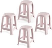 Plasticforte Zitkrukjes - Set van 4 - Oudroze - Kunststof - 37 x 37 x 46 cm