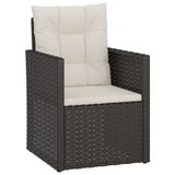 VidaXL Tuinstoel Terras Gecapitonneerde zitting Polyrattan, Staal Zwart, Crème, Wit
