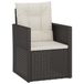 VidaXL Tuinstoel Terras Gecapitonneerde zitting Polyrattan, Staal Zwart, Crème, Wit