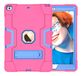 iPad 10.2 (2019/2020/2021) Productie Case met kickstand, duurzame harde, harde hybride drielaagse beschermhoes iPad tablet siliconen hoes (roseerd+blauw