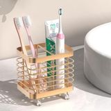 PromoHome Wandhouder voor Elektrische Tandenborstels - Roze Gouden Badorganizer met Zelfklevende Montage