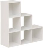 5five - Mix'n Modul étagère avec 6 compartiments, escalier, 32 x 102 cm, blanc