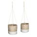 Atmosphera Hangende Rieten Mand Zeegras Naturel Wit Set van 2