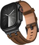 Strap-it Luxury Leather Band Bronsbruin – elegant premium leren bandje – geschikt voor Apple Watch 6/7/8/9/10/11/SE/SE2/SE3/Ultra (2/3) (44/45/46/49mm)