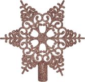 Decoris Kaemingk B.V. Ster piek/kerstboom topper met glitters - lichtroze (blush pink) - 19 cm