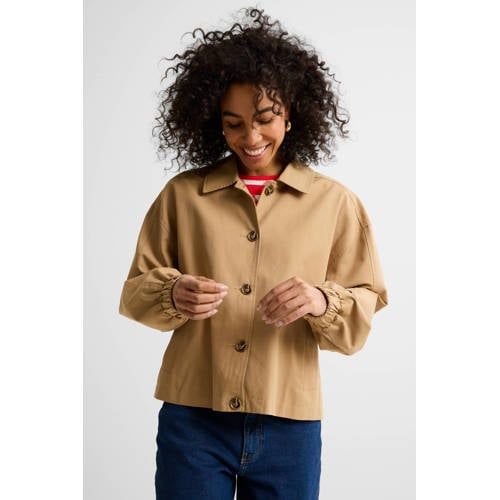 Anytime Korte Trenchcoat Zand