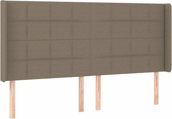 VidaXL Hoofdeind & Voeteind Taupe 183x16x118/128 cm Stof