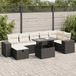 Maison Exclusive - Ensemble de meubles de jardin 5 pièces avec canapé et coussins, noir, en polyrotin