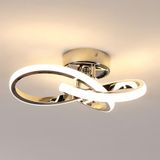 Comely Moderne LED Plafonnier, LED Plafondlamp 22W 2475LM, Kroonluchter voor Gang Keuken Slaapkamer Eetkamer Balkon, Warm Wit 3000K, Zilver, Diameter 25cm