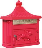 vidaXL Wandbrievenbus met opslag, rood, 40,5 x 16 x 45 cm