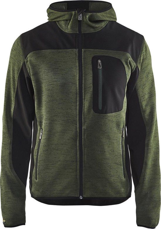 Blåkläder Gebreid vest met softshell 4930-2117 - Army Groen/Zwart - XL
