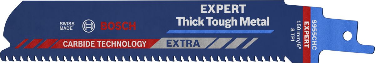 Bosch EXPERT Reciprozaagblad S955CHC - 10st - Thick Tough Metal - Carbide - 15cm - 8 TPI