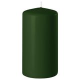 Enlightening Candles Cilinderkaars/stompkaars - donkergroen - D6 x H10 cm - 36 branduren - Dikke kaarsen - Voor kandelaar of plateau