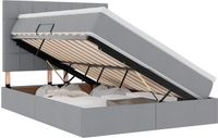 vidaXL Bed met opbergruimte en matras, lichtgrijs, 140 x 200 cm, stof