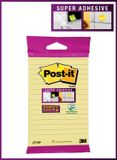 Post-it® Super Sticky Notes, Canary Yellow™, Gelijnd, 101mm x 152mm, 45 blaadjes