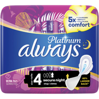Always Platinum Maandverband 4 Secure Night With Wings - 7 stuks