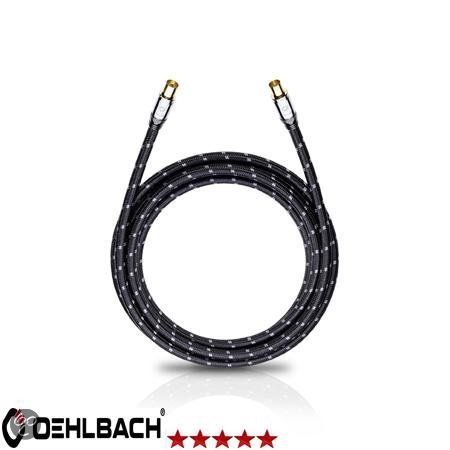 Oehlbach Coax Kabel - Zwart - 2.2 meter - Mannelijk/Vrouwelijk