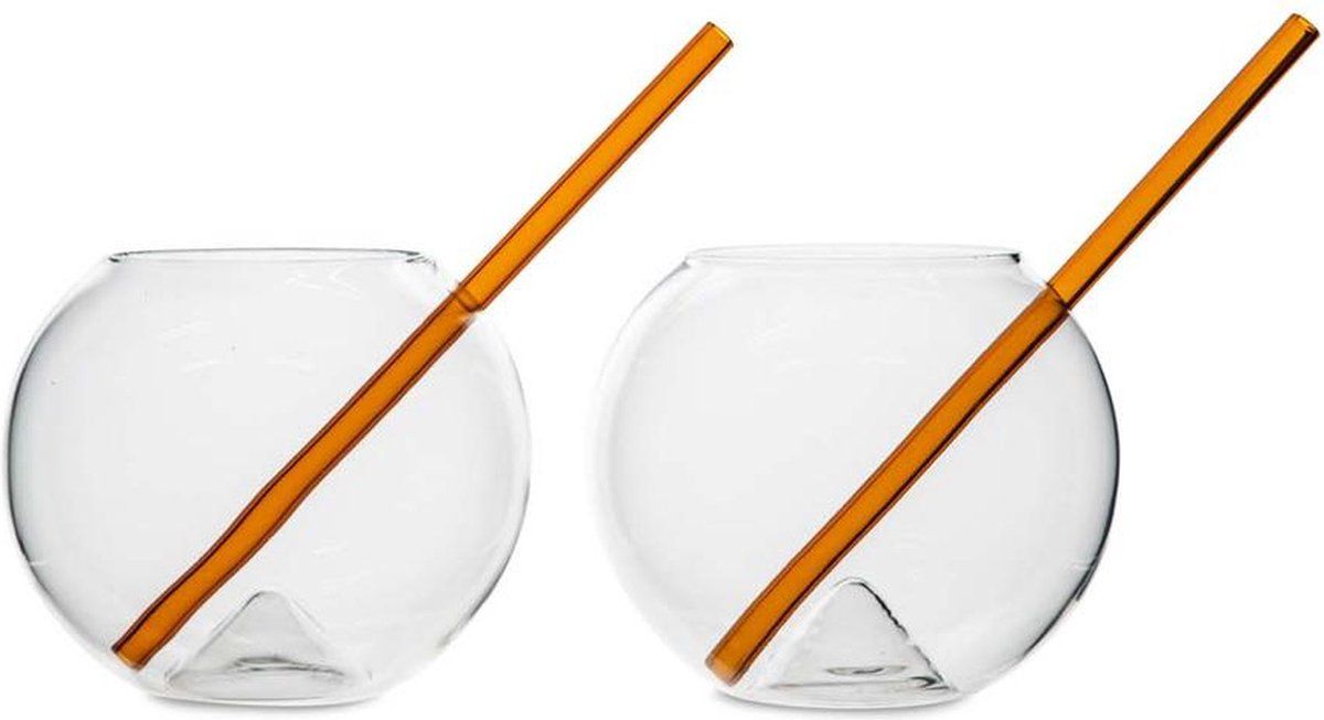 By On Glass With Straw Magaluf 2-Pack - Wood/Glass