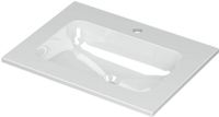 Wastafel INK Aspekt Wastafel Porselein Centraal met 1 Kraangat - 600x450x15 mm - Glans Wit