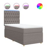 vidaXL Boxspringbed met matras, taupekleurig, 160x200 cm, met stoffen bekleding