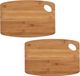 ZELLER 2x planches à découper rectangulaires en bambou avec œillet 34 cm