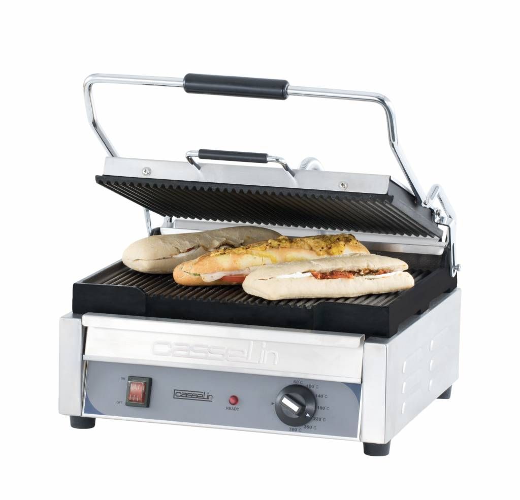 Casselin Contact grill met ribbels 37 x 28 cm | HEAVY DUTY
