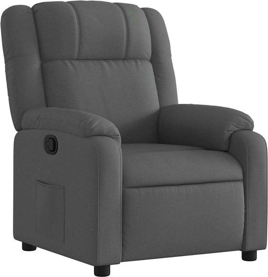 vidaXL Fauteuil verstelbaar stof donkergrijs