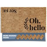 Barnyard Designs 'Oh Hallo, See Ya' deurmat, antislip tapijt, voordeur welkomstmat voor buitenveranda, huisingang boerderijdecoratie, 76 x 43 cm
