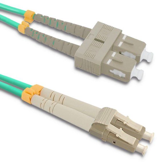 Qoltec Patchcord - Multimode Duplex Kabel - LC/UPC naar SC/UPC - OM4 - 3m