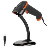 Tera L5100Y-Z Barcodescanner, 1D, laser, USB bedraad, handscanner, lezer met houder, plug and play