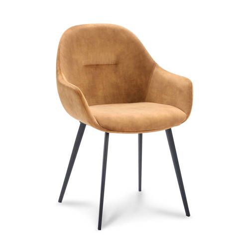 Eetkamerstoel Troy (set van 2) - bruin - polyester