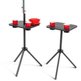 GoSports Cornhole scorebord voor alle weersomstandigheden, set van 2 metalen scoretafels met bekerhouders, magnetische outdoor scorehouder voor tuinspellen, zwart