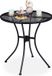 Merkloos Relaxdays Tuintafel met parasolgat - Staal - Rond - Zwart - 72 x 70 cm