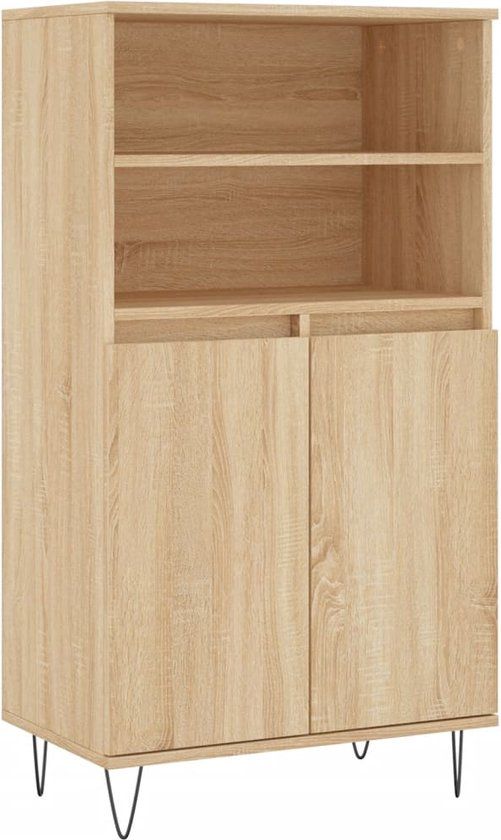 vidaXL Hoge kast 60x36x110 cm bewerkt hout sonoma eikenkleurig