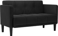 vidaXL Loveseat bank zwart 111 cm fluweel